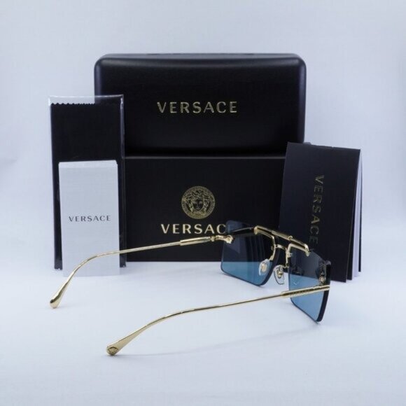 Versace VE2245 100280 Rectangle Sunglasses – Gold/Blue - Picture 10 of 10